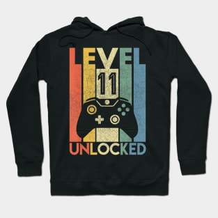 Level 11 Unlocked Shirt Funny Video Gamer 11th Birthday Gift Hoodie